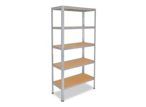 4059306105304 - shelfplaza® HOME 180x60x40cm Schwerlastregal in verzinkt mit 5 Böden