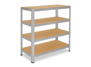 4059306105748 - shelfplaza® HOME 115x120x40cm Schwerlastregal in verzinkt mit 4 Böden