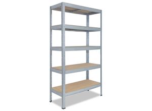 4059306105847 - shelfplaza® PRO 230x100x60cm Schwerlastregal in verzinkt mit 5 Böden