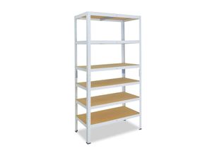 4059306105854 - shelfplaza® HOME 200x60x40cm Schwerlastregal in weiß mit 6 Böden