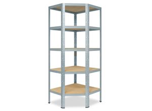 4059306106066 - shelfplaza® HOME Eckregal 180x70x40cm in verzinkt mit 5 Böden