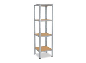 4059306106448 - shelfplaza® HOME 155x50x50cm Schwerlastregal in verzinkt mit 4 Böden