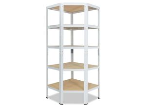 4059306106578 - shelfplaza® HOME Eckregal 200x60x30cm in weiß mit 5 Böden