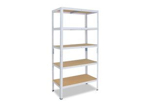 4059306106677 - shelfplaza® HOME 180x70x40cm Schwerlastregal in weiß mit 5 Böden