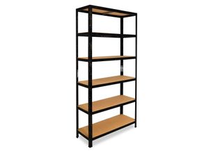 4059306107223 - shelfplaza® BLACK 200x80x40cm Schwerlastregal in schwarz mit 6 Böden