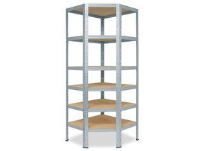 4059306107704 - shelfplaza® HOME Eckregal 200x60x30cm in verzinkt mit 6 Böden