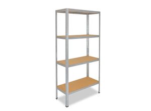 4059306108275 - shelfplaza® HOME 180x140x60cm Schwerlastregal in verzinkt mit 4 Böden