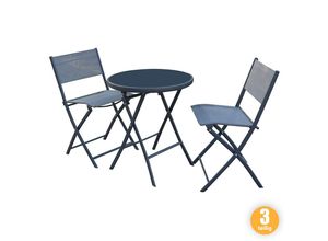 4059306114023 - Glastischset Bistroset Balkonset mit 2 Stühlen & 1 Glastisch 3-teilig