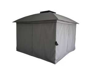 4059306116782 - Doppeldach-Pavillon mit Klappe und Seitenwänden Gartenzelt Gartenpavillon 33x33m
