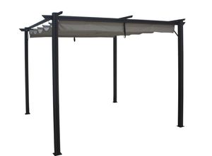 4059306116799 - Pergola Pavillon Terrassenüberdachung mit Schiebedach ca 290x290x215cm