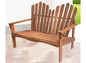 4059306119493 - 2-Sitzer Adirondack-Gartenbank aus FSC-Akazienholz ca 125 x 80 x 94 cm - Braun