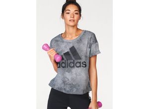 4059326509120 - Große Größen adidas Performance T-Shirt »WOMEN ESSENTIAL ALL OVER PRINT TEE« schwarz GrM