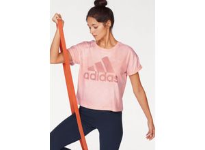 4059326517859 - Große Größen adidas Performance T-Shirt »WOMEN ESSENTIAL ALL OVER PRINT TEE« rosa GrXXL