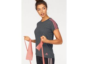 4059326571790 - Große Größen adidas Performance T-Shirt »ESSENTIALS 3S SLIM TEE« grau-rosé GrM