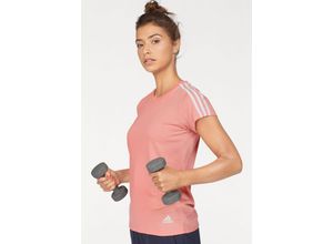 4059326669466 - Große Größen adidas Performance T-Shirt »ESSENTIALS 3S SLIM TEE« rosa-weiß GrXXL