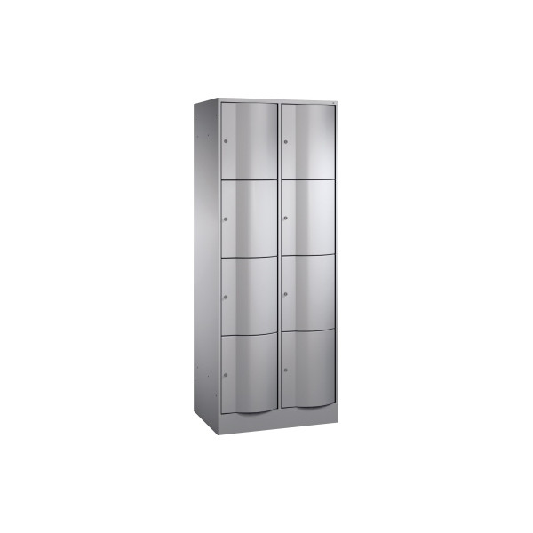 4059369071134 - C+P Schließfachschrank Resisto H1950xB772xT540 Korpus Weißaluminium Türen Weißaluminium 2 Abteile 8 Fächer