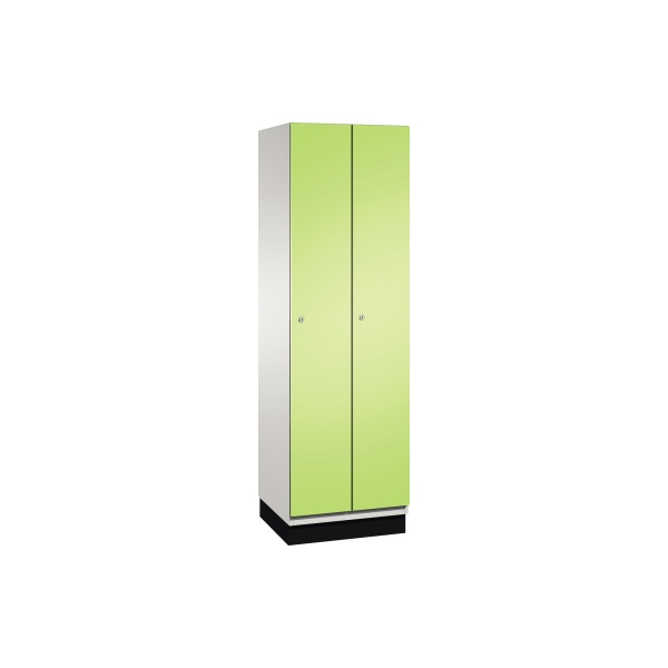 4059369431587 - CAMBIO Garderobenschrank mit Stahlblech-Türen 2 Abteile Breite 600 mm Korpus lichtgrau   Tür viridingrün