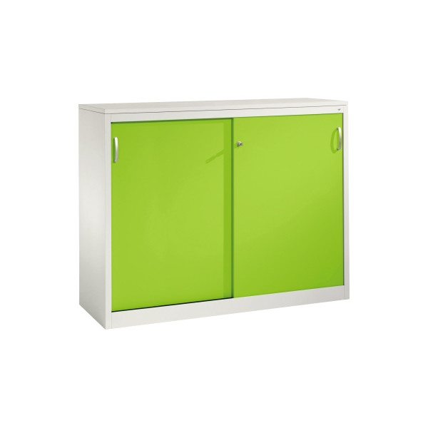 4059369441500 - C+P Sideboard mit Schiebetüren Acurado H1200xB1600xT500mm Korpus Lichtgrau Fronten Viridingrün Anzahl Fächer 4