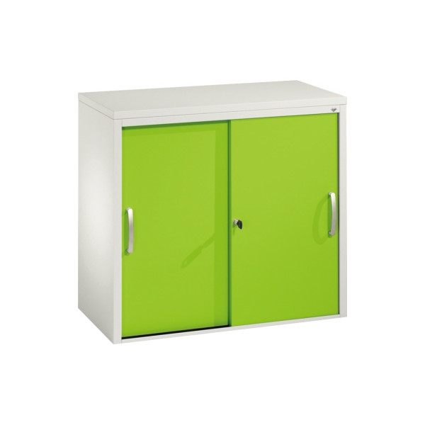 4059369442743 - C+P Sideboard mit Schiebetüren Acurado H720xB800xT400mm Korpus Lichtgrau Fronten Viridingrün Anzahl Fächer 1