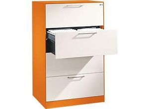 4059369812379 - Hängeregistraturschrank ASISTO C 3000 4 Schubladen 2-bahnig B 800 mm orange weiß 4059369812379 - Hängeregistraturschrank ASISTO C 3000 4 Schubladen 2-bahnig B 800 mm orange weiß
