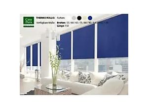 4059382013296 - Casa Pura Verdunkelungsrollo Blackout Thermo Polyester Blau 600 x 1500 mm