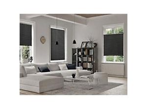 4059382014972 - Casa Pura Plissee Magic Polyester lackiertes Aluminium Schwarz 1100 x 2000 mm