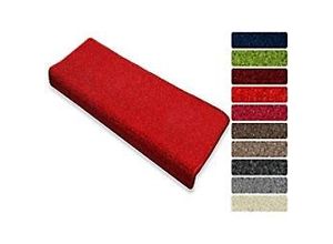 4059382031214 - Floordirekt Step Stufenmatte Dynasty Velours Polypropylen Filz Rot 650 x 235 mm Rechteckig