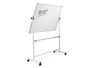 4059382063512 - Floordirekt - Whiteboard emailliert Mobil & drehbar 90 x 120 cm - Weiß