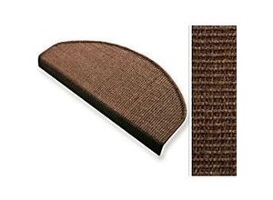 4059382111497 - Floordirekt Step Stufenmatte Sylt Sisal Dunkelbraun 235 x 650 mm Halbrund