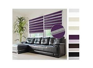 4059382134182 - Casa Pura Sichtschutzrollo Mini Day & Night Polyester Aluminium Lila 600 x 1500 mm