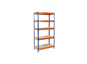 4059382309276 - karatcommercial Schwerlastregal Grizzly Blau-Orange Höhe 220 cm Breite 120 cm