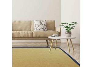 4059382339280 - Floordirekt - Sisal-Teppich Amazonas Natur Bordüre Jeans   Denim 200 x 200 cm