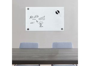 4059419072807 - Whiteboard Glas Magnettafel Pinnwand Magnet Tafel Board magnetisch Magnetwand abwischbar Glasmagnettafel Memoboard Wandtafel 60 x 40 cm Weiß V2Aox