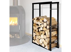 4059419078076 - V2aox - Kaminholzständer Kaminholzregal Kaminholz Brennholz Feuerholz Aufbewahrung Brennholzregal Feuerholzregal Metall 80 x 150 cm Schwarz