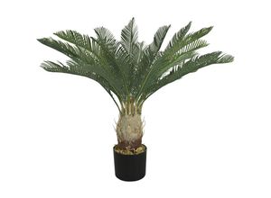 4059419134376 - Künstliche Palme groß Kunstpalme Kunstpflanze Cycas Palme Cycaspalme künstlich Plastikpflanze Balkon Palmenfarn Farnpalme Deko 80 cm hoch Decovego