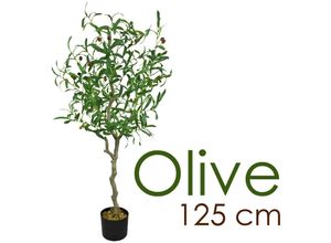 4059419134482 - Olivenbaum Olive Künstlich Olivenbusch Kunstbaum Kunstpflanze Künstliche Pflanze Künstlicher Baum Innendekoration 125 cm Decovego