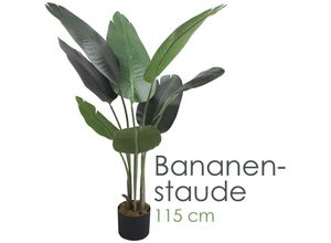 4059419134505 - Bananenbaum Bananenstaude Kunstpflanze Künstliche Pflanze 115 cm Kunstblume Kunstbaum Innendekoration Kunst Pflanze wie echt im Topf Decovego