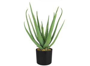 4059419134673 - Aloe Vera Pflanze Kunstpflanze Kunstbaum Künstliche Plastik Pflanze im Topf Künstlich Kunst Pflanze Sukkulente Innendekoration Deko 50 cm Decovego