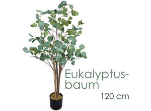 4059419134710 - Eukalyptusbaum Eukalyptus Kunstbaum Kunstpflanze Künstliche Pflanze 120 cm Innendekoration Kunst Pflanze wie echt im Topf Decovego