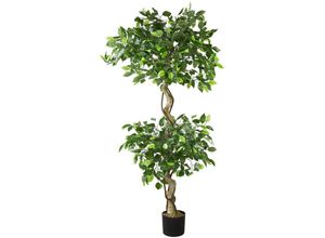 4059419139241 - Kunstpflanze Künstliche Pflanze Benjamin Ficus künstlicher Baum Künstlich im Topf Plastik Pflanzen Zimmerpflanze wie Echt Deko Innendekoration 150 cm