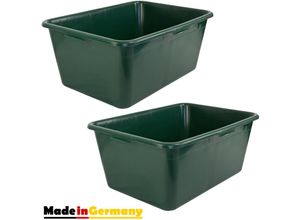 4059419145990 - 2 x Wildwanne Futterwanne Mörtelwanne Kunststoffwanne Wassertrog Wasserbehälter 90 l Grün Lebensmittelecht Multiwanne Petigi