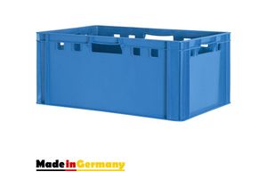 4059419146218 - 1 Stück E3 Fleischkiste Blau Kiste Eurobox Lebensmittelecht Metzgerkiste Box Aufbewahrungsbox Kunststoff Wanne Plastik Stapelbar Lagerkiste 60 x 40