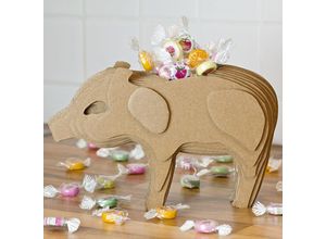 4059419165141 - Deko Schwein Dekoschwein Glücksschwein Glücksbringer aus Pappe Dekofigur für Geburtstag Silvester Neujahr Geschenk Medium Kingpower