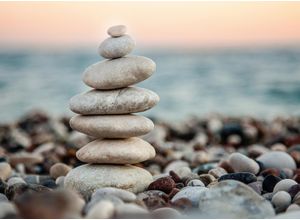 4059432188523 - LIVING WALLS Fototapete Designwalls Stone Beach 1 Tapeten Vlies Wand Schräge Decke Gr B L 35 m x 255 m grau (grau blau) Fototapeten Strand Tapeten