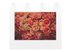 4059432204414 - Leinwandbild AS CRÉATION Flower Wall Bilder Gr B H 90 cm x 60 cm Blumen Querformat 1 St bunt (rot orange) Leinwandbilder Romantische Rosen Rosenbild Keilrahmen