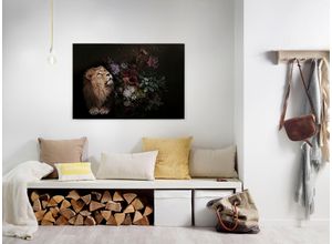 4059432205718 - Leinwandbild AS CRÉATION wildlife Bilder Gr B H 90cm x 60cm Leinwandbild-Keilrahmenbild-Kunstdruck Kunst-Tiere-Kinder Querformat rot (holzfarben) Keilrahmen Bild Blumen Floral Rosen Leinwand-Bild Wohnzimmer modern