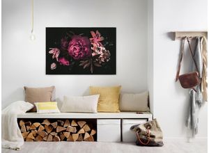 4059432206722 - Leinwandbild AS CRÉATION drama queen 3 Bilder Gr B H 90cm x 60cm Leinwandbild-Keilrahmenbild-Kunstdruck Kunst-Blumen-Kinder Querformat bunt (pink schwarz rosa) Keilrahmen Floral Blumen Schwarz Pink Leinwand-Bild Wohnzimmer modern