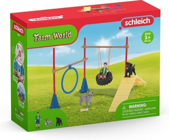 4059433375786 - schleich FARM WORLD - Dog Fun - Spielzeugset - Kinderspielzeug für Jungen und Mädchen - 3 bis 8 Jahre - 18 Teile