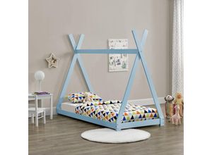 4059438143465 - [encasa] - Kinderbett Onjeda 90x200 cm Tipi Blau Blau