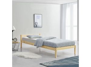 4059438144219 - [encasa] - Holzbett Vimmerby 90x200 cm Natur encasa - Kiefer